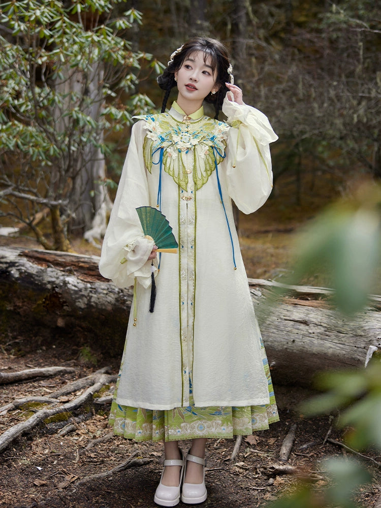 More than thirteen [Jade Bird Huanchuan] Ming-made cloud-shouldered horse-face skirt bachelor's dress ming HanFuDreams