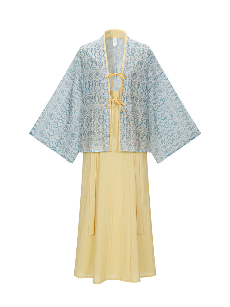 Jin tencel pleated clothes one piece broken skirt original hanfu jin HanFuDreams