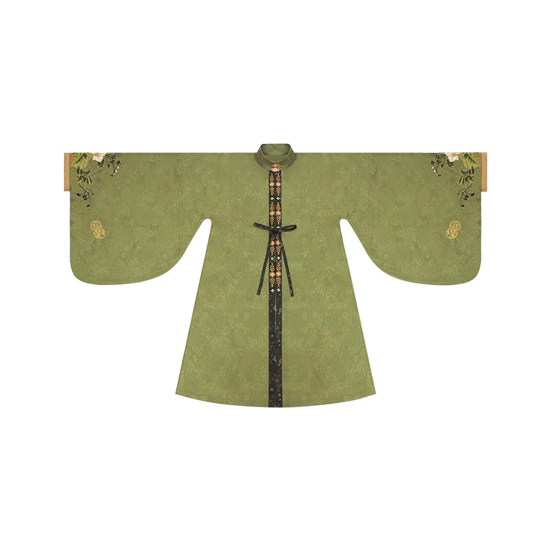 More than thirteen [Moshang Qingli] Bijia stand-up collar long shirt pleated skirt Ming-made ming HanFuDreams stand-up collar cardigan S