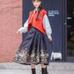 Han element horse dress Hanfu han HanFuDreams Red vest + white long-sleeved set (three-piece set) S