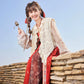 More than thirteen [古岭红梅] knitted vest shirt skirt set Han han HanFuDreams Three-piece set, excluding bag. XS