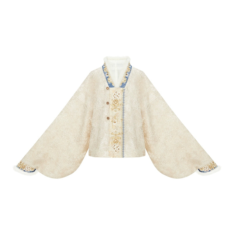 More than thirteen [blue clouds and autumn twilight] jacquard vest top woven horse dress ming HanFuDreams top S