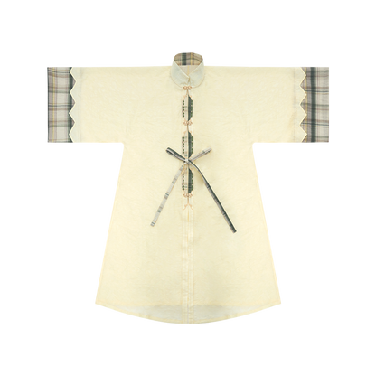 More than Thirteen [清平曲] Spring and Summer Tencel Longshirt Suspender Song Hanfu song HanFuDreams Stand-up collar placket half-sleeved gown S