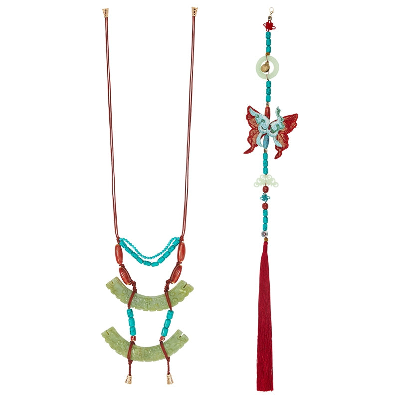 More than thirteen [Flowers and Thousand Trees] Hanfu with waist seal necklace accessories set accessories HanFuDreams Accessories M