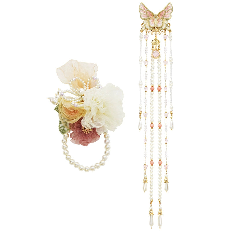 More than thirteen [Peiyu Spring Breeze] pink and green silk Hanfu accessories accessories HanFuDreams Accessories M