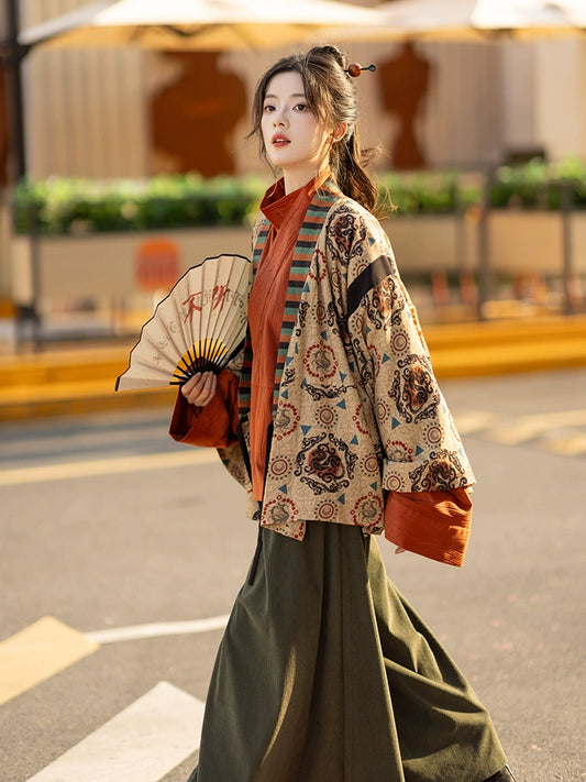 Jin-made upper collar shirt culottes Hanfu women