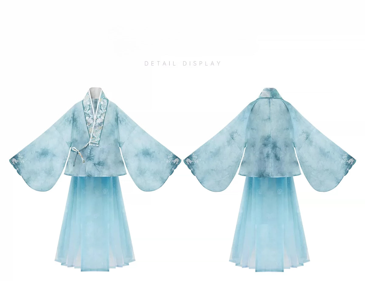 [Jade Waves] Printed Ming Style Hanfu Set ming Shisanyu