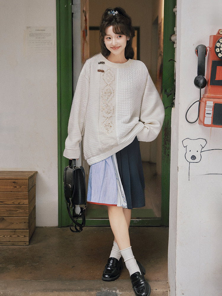 More than thirteen [Fengting Gui] 2025 autumn new waffle splicing skirt modern HanFuDreams